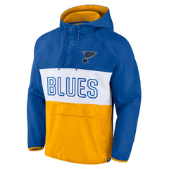 St. Louis Blues Fanatics Backhand Shooter Defender Anorak Raglan Hoodie Quarter-Zip Jacket -  NHL Hoodies