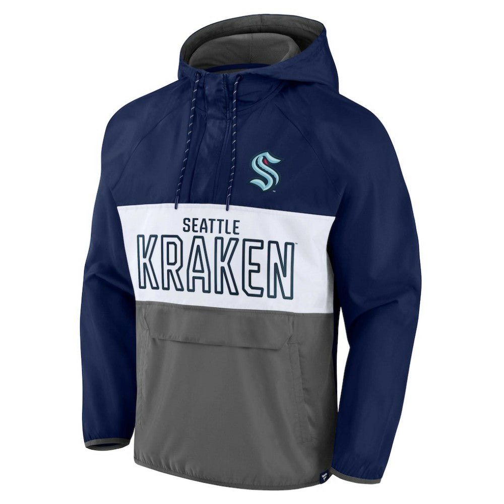 Seattle Kraken Fanatics Backhand Shooter Defender Anorak Raglan Hoodie Quarter-Zip Jacket -  NHL Hoodies