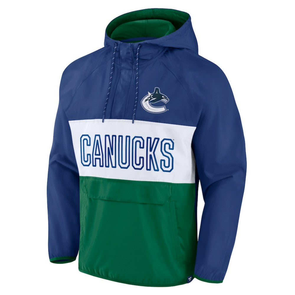 Vancouver Canucks Fanatics Backhand Shooter Defender Anorak Raglan Hoodie Quarter-Zip Jacket -  NHL Hoodies