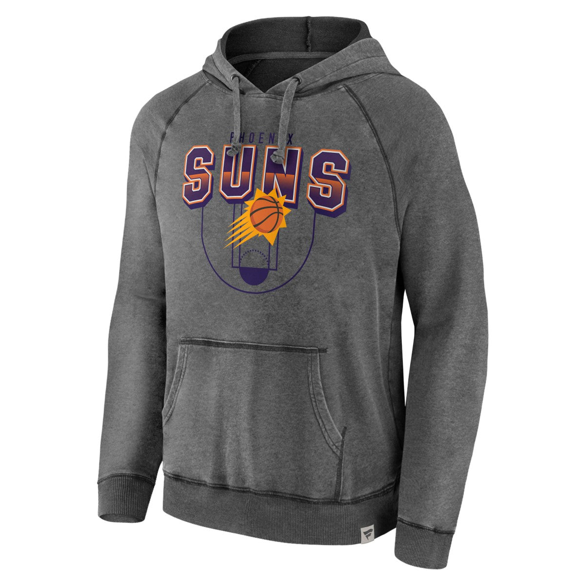 Gray Phoenix Suns True Classics Vintage Snow Wash Raglan Pullover Hoodie | NBA