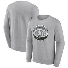 Heathered Gray Brooklyn Nets True Classics Vint Pullover Sweatshirt | NBA