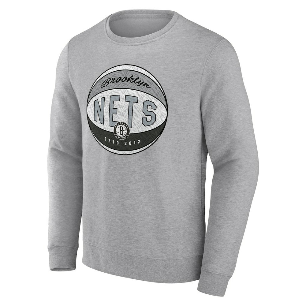 Heathered Gray Brooklyn Nets True Classics Vint Pullover Sweatshirt | NBA
