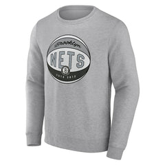 Heathered Gray Brooklyn Nets True Classics Vint Pullover Sweatshirt | NBA
