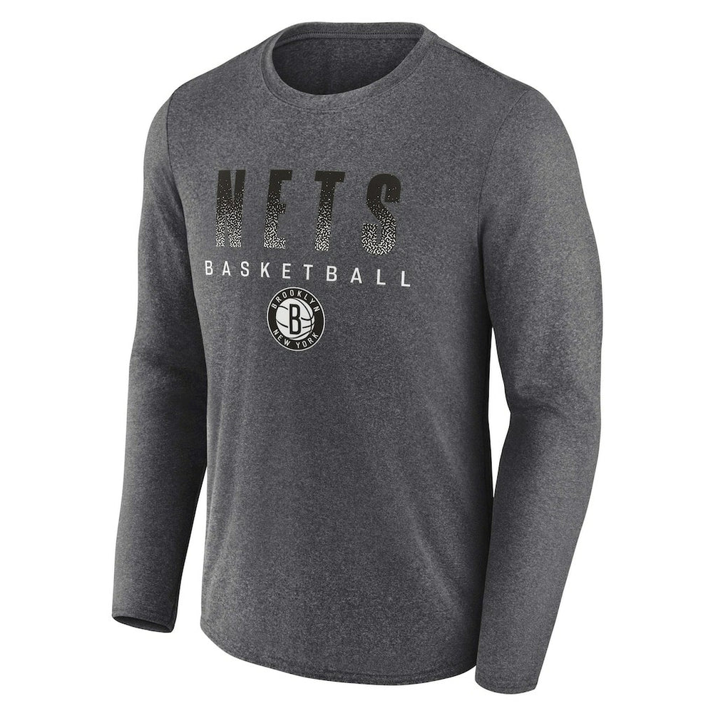 Heathered Charcoal Brooklyn Nets Where Legends Play Iconic Practice Long Sleeve T-Shirt | NBA