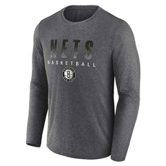 Heathered Charcoal Brooklyn Nets Where Legends Play Iconic Practice Long Sleeve T-Shirt | NBA