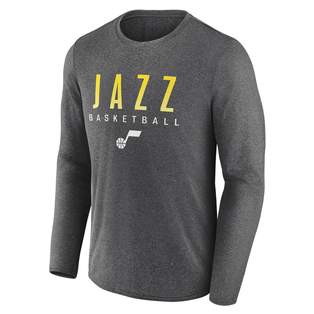 Heather Charcoal Utah Jazz Where Legends Play Iconic Practice Long Sleeve T-Shirt | NBA