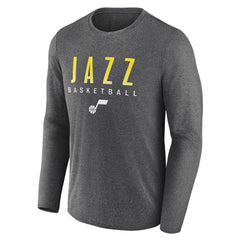 Heather Charcoal Utah Jazz Where Legends Play Iconic Practice Long Sleeve T-Shirt | NBA