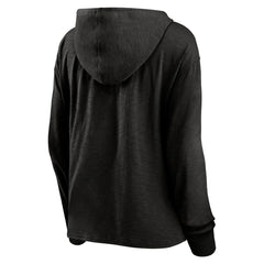 Black Portland Trail Blazers Women's Full Steam Slub Hoodie T-Shirt | NBA