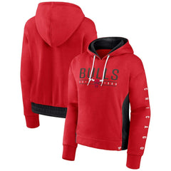 Red Chicago Bulls Women's Iconic Halftime Colorblock Pullover Hoodie | NBA