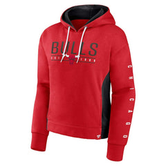 Red Chicago Bulls Women's Iconic Halftime Colorblock Pullover Hoodie | NBA