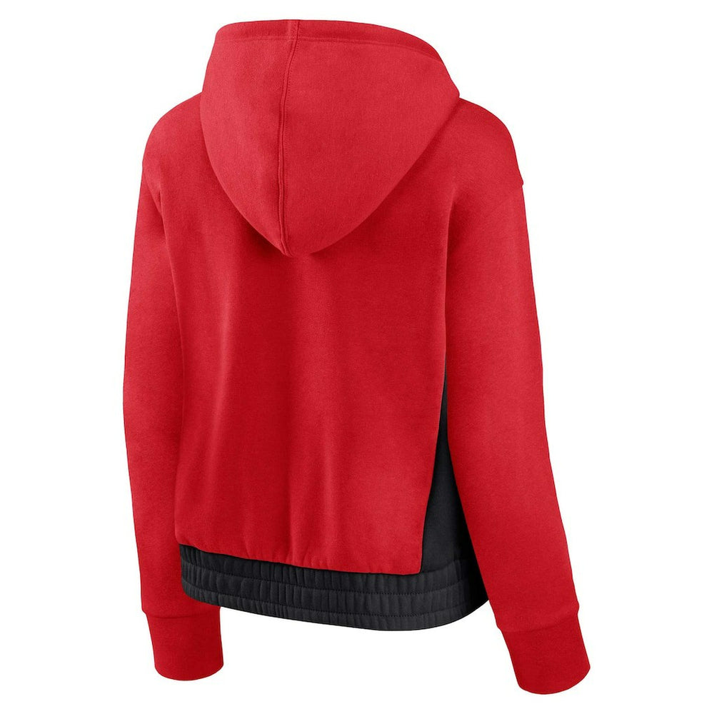Red Chicago Bulls Women's Iconic Halftime Colorblock Pullover Hoodie | NBA