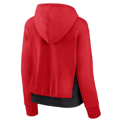 Red Chicago Bulls Women's Iconic Halftime Colorblock Pullover Hoodie | NBA