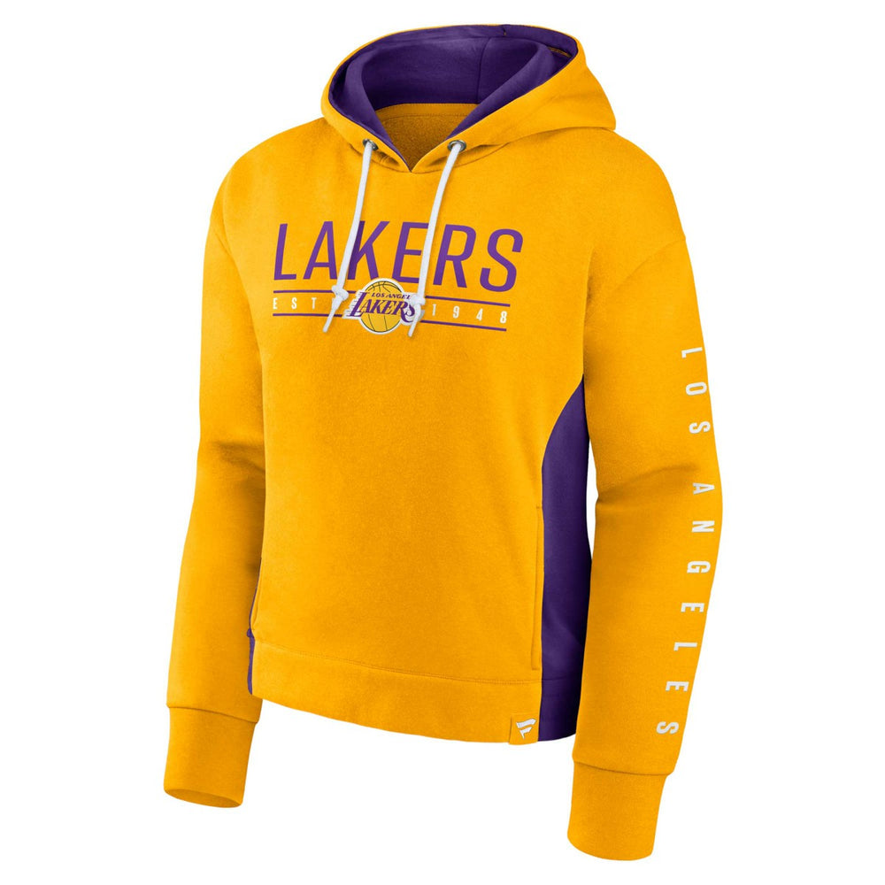 Gold Los Angeles Lakers Women's Iconic Halftime Colorblock Pullover Hoodie | NBA