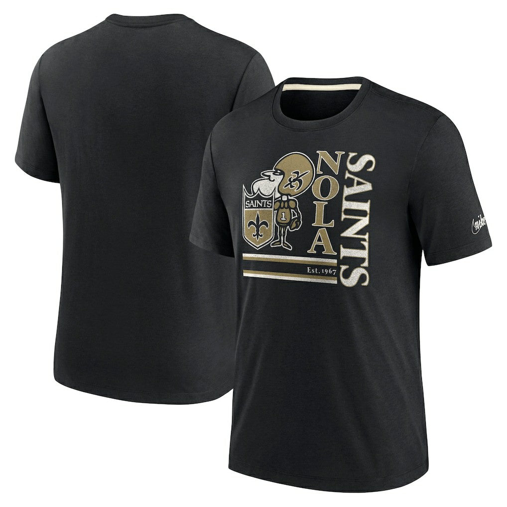 New Orleans Saints Wordmark Logo Tri-Blend T-Shirt | NFL Sale