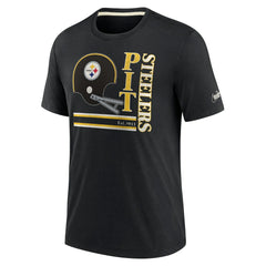 Pittsburgh Steelers Wordmark Logo Tri-Blend T-Shirt | NFL Outlet