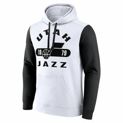 White/Black Utah Jazz Attack Colorblock Pullover Hoodie | NBA