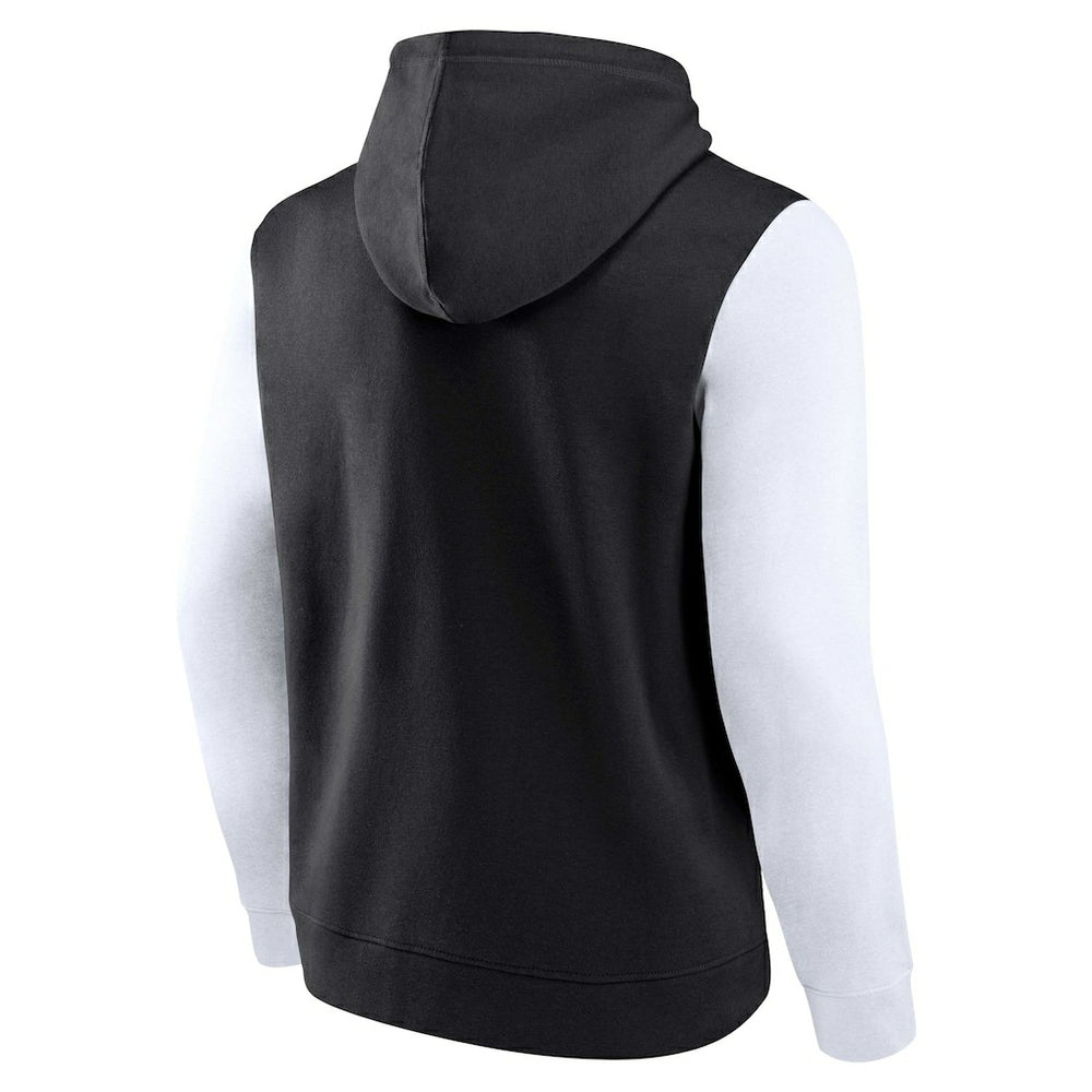 Black/White Brooklyn Nets Attack Colorblock Pullover Hoodie | NBA