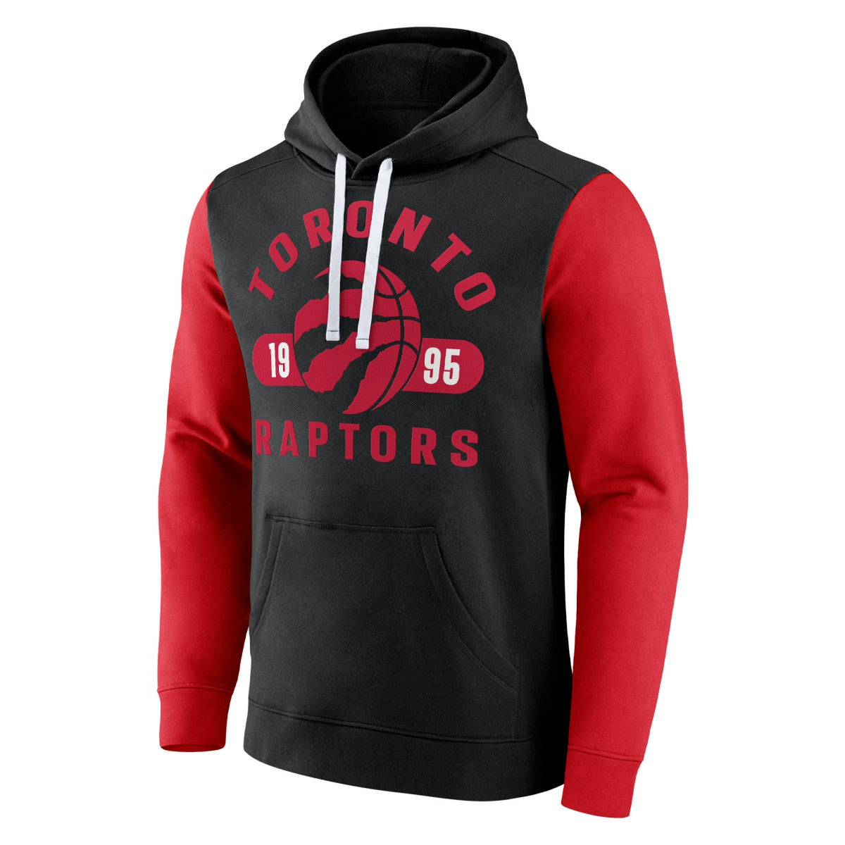 Black/Red Toronto Raptors Attack Colorblock Pullover Hoodie | NBA