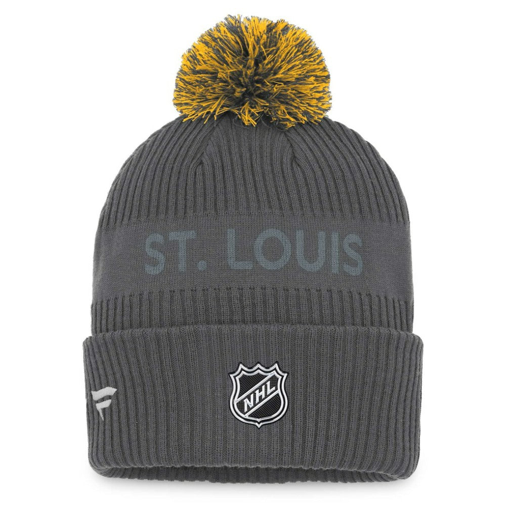 St. Louis Blues Fanatics Authentic Pro Home Ice Cuffed Knit Hat with Pom -  NHL Hats