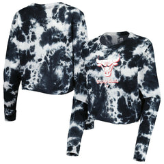 Black Chicago Bulls Women's Tie Dye Cropped Long Sleeve T-Shirt sale | NBA