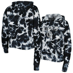 Black Brooklyn Nets Women's Brushed Cotton Tie-Dye Pullover Hoodie | NBA