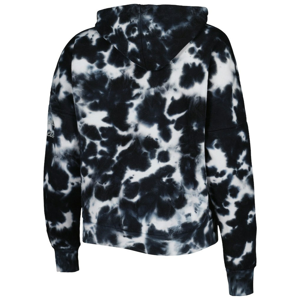 Black Brooklyn Nets Women's Brushed Cotton Tie-Dye Pullover Hoodie | NBA
