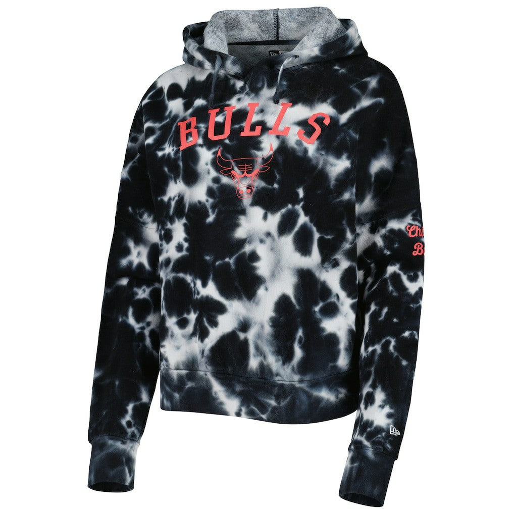 Black Chicago Bulls Women's Brushed Cotton Tie-Dye Pullover Hoodie sale | NBA