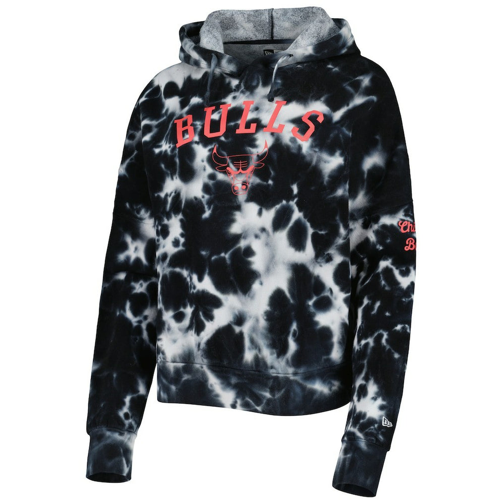 Black Chicago Bulls Women's Brushed Cotton Tie-Dye Pullover Hoodie sale | NBA