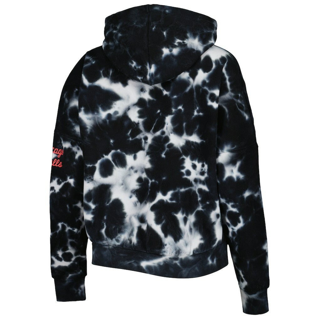 Black Chicago Bulls Women's Brushed Cotton Tie-Dye Pullover Hoodie sale | NBA