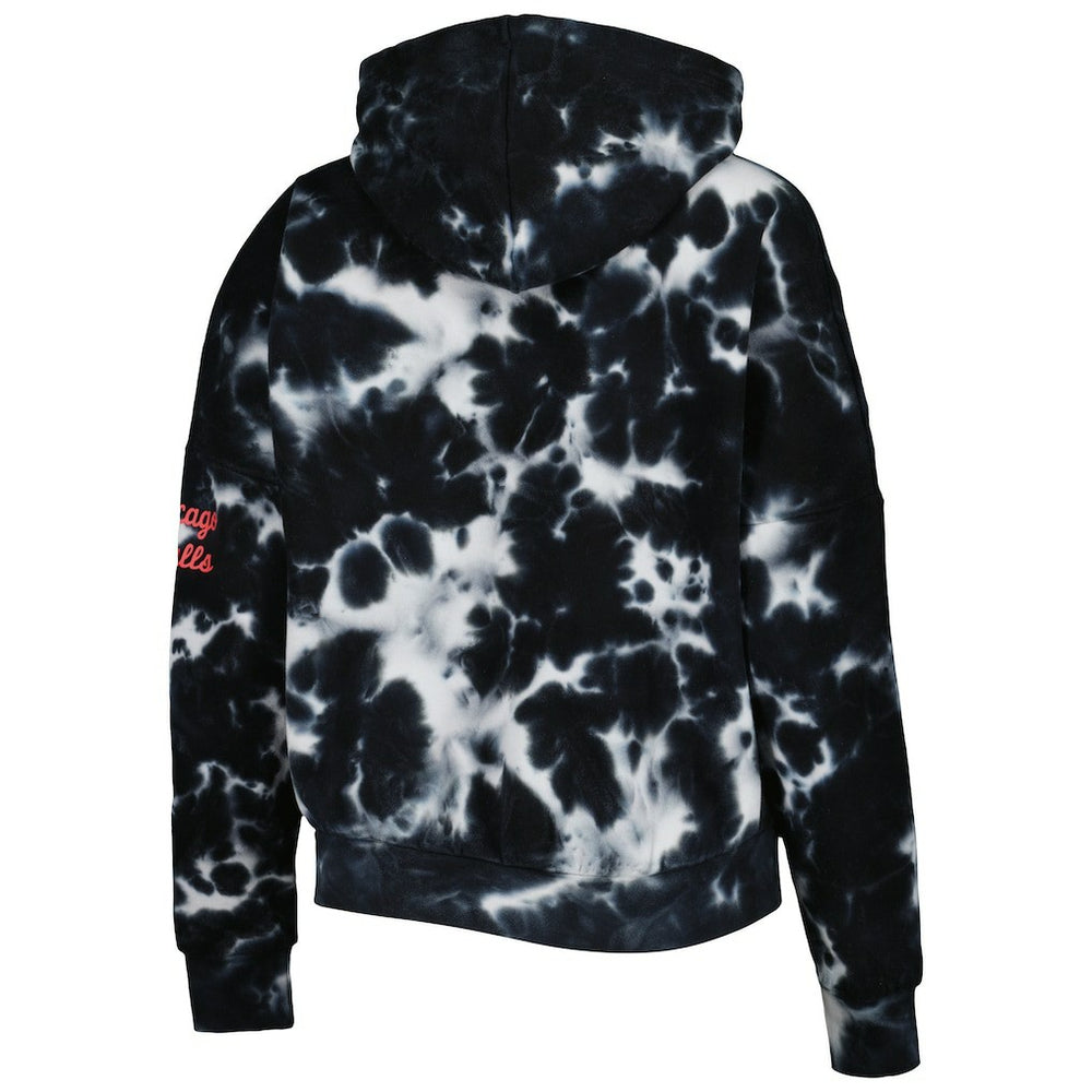 Black Chicago Bulls Women's Brushed Cotton Tie-Dye Pullover Hoodie sale | NBA