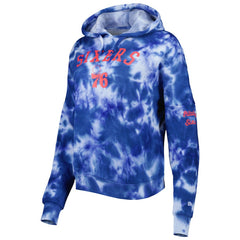 Royal Philadelphia 76ers Women's Brushed Cotton Tie-Dye Pullover Hoodie | NBA