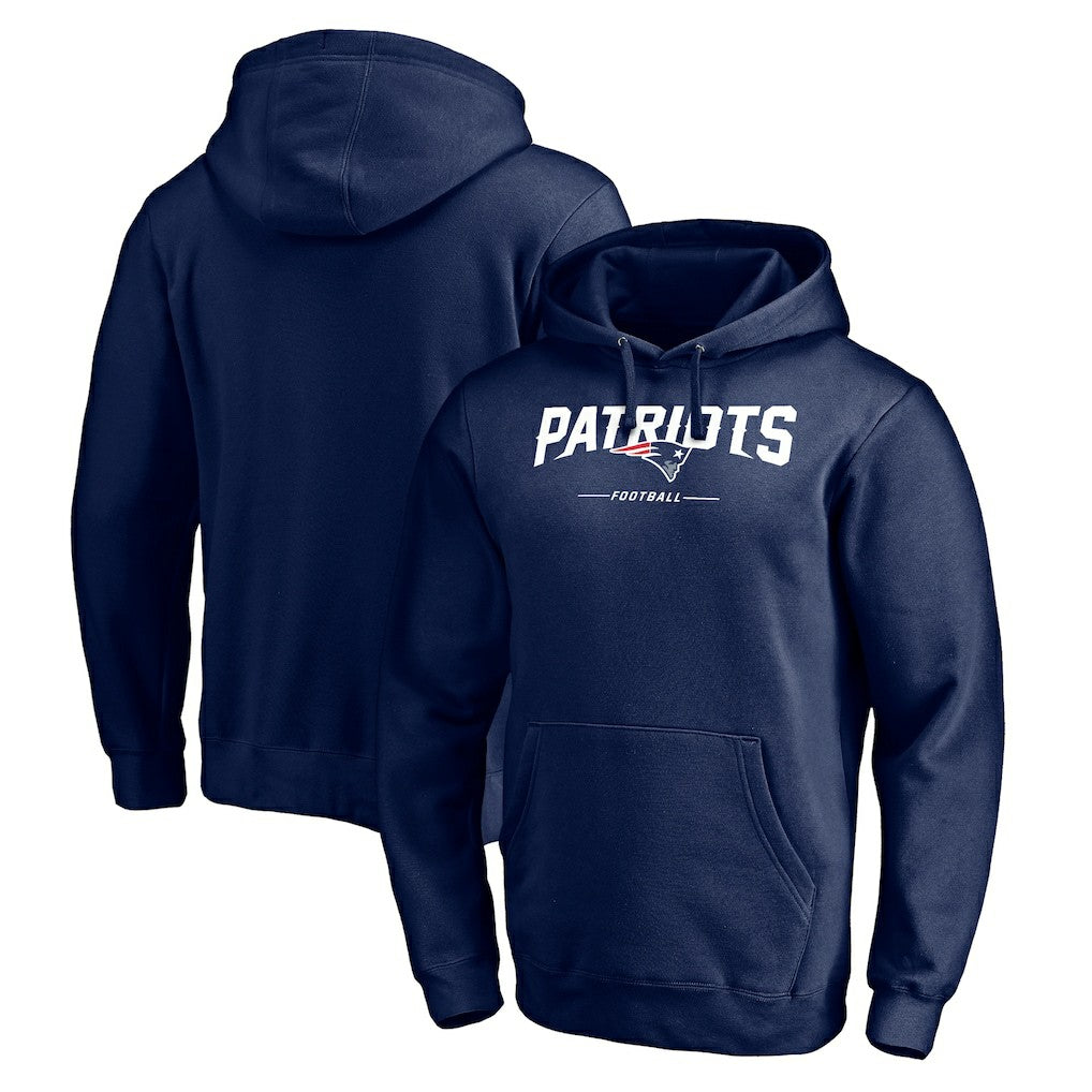 New England Patriots Logo Team Lockup Fitted Pullover Hoodie | NFL Discount