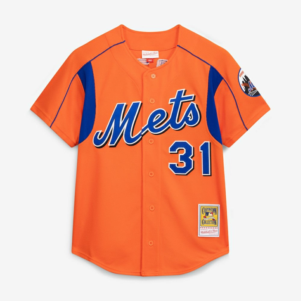 Mike Piazza New York Mets Mitchell & Ness Cooperstown Collection Mesh Batting Practice Button-Up Jersey - MLB Jerseys