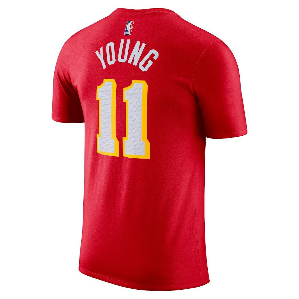 Red Trae Young Atlanta Hawks Icon 2022/23 Name & Number T-Shirt | NBA