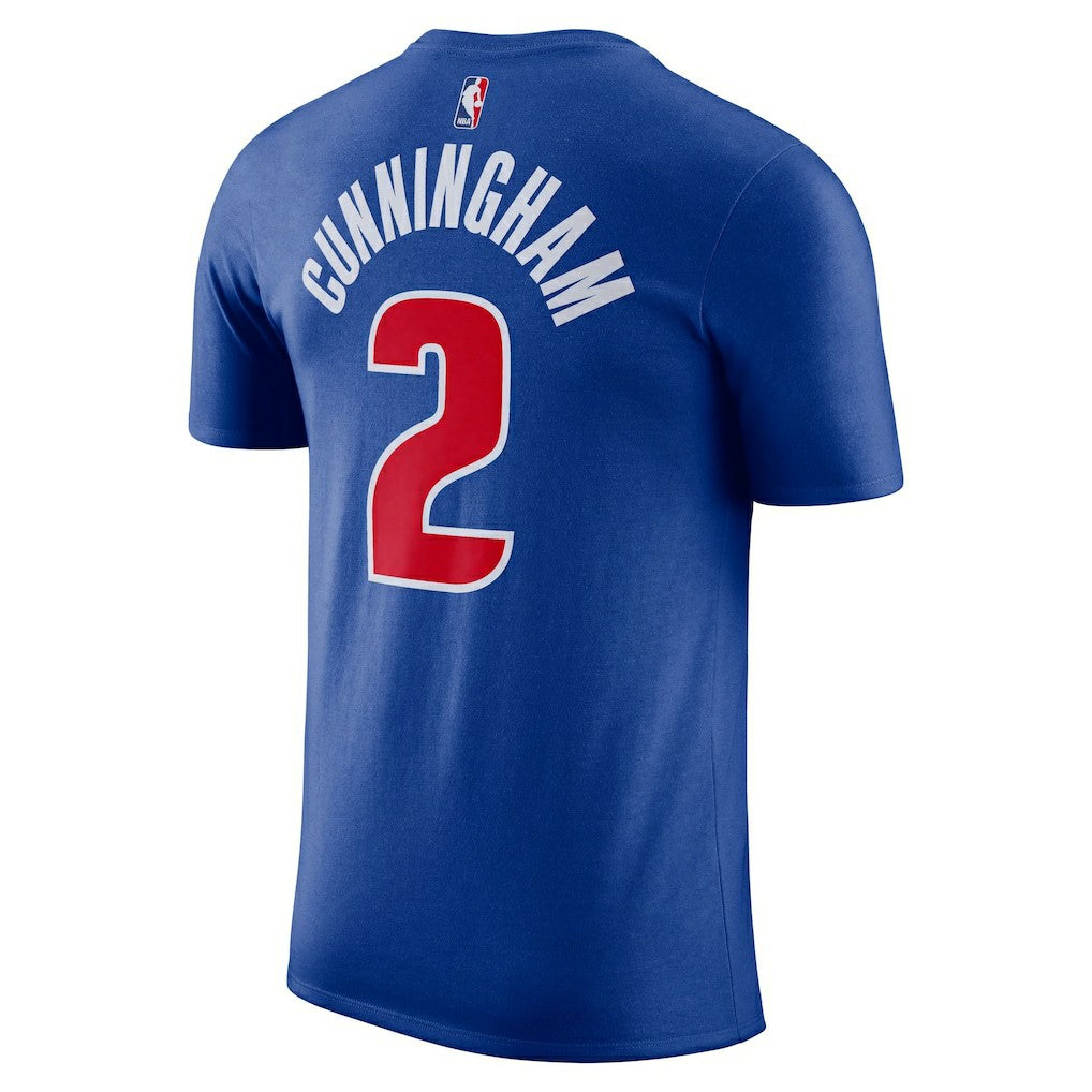 Blue Cade Cunningham Detroit Pistons Icon 2022/23 Name & Number T-Shirt sale | NBA