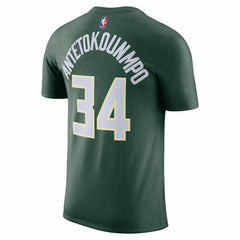 Hunter Green Giannis Antetokounmpo Milwaukee Bucks Icon 2022/23 Name & Number T-Shirt | NBA