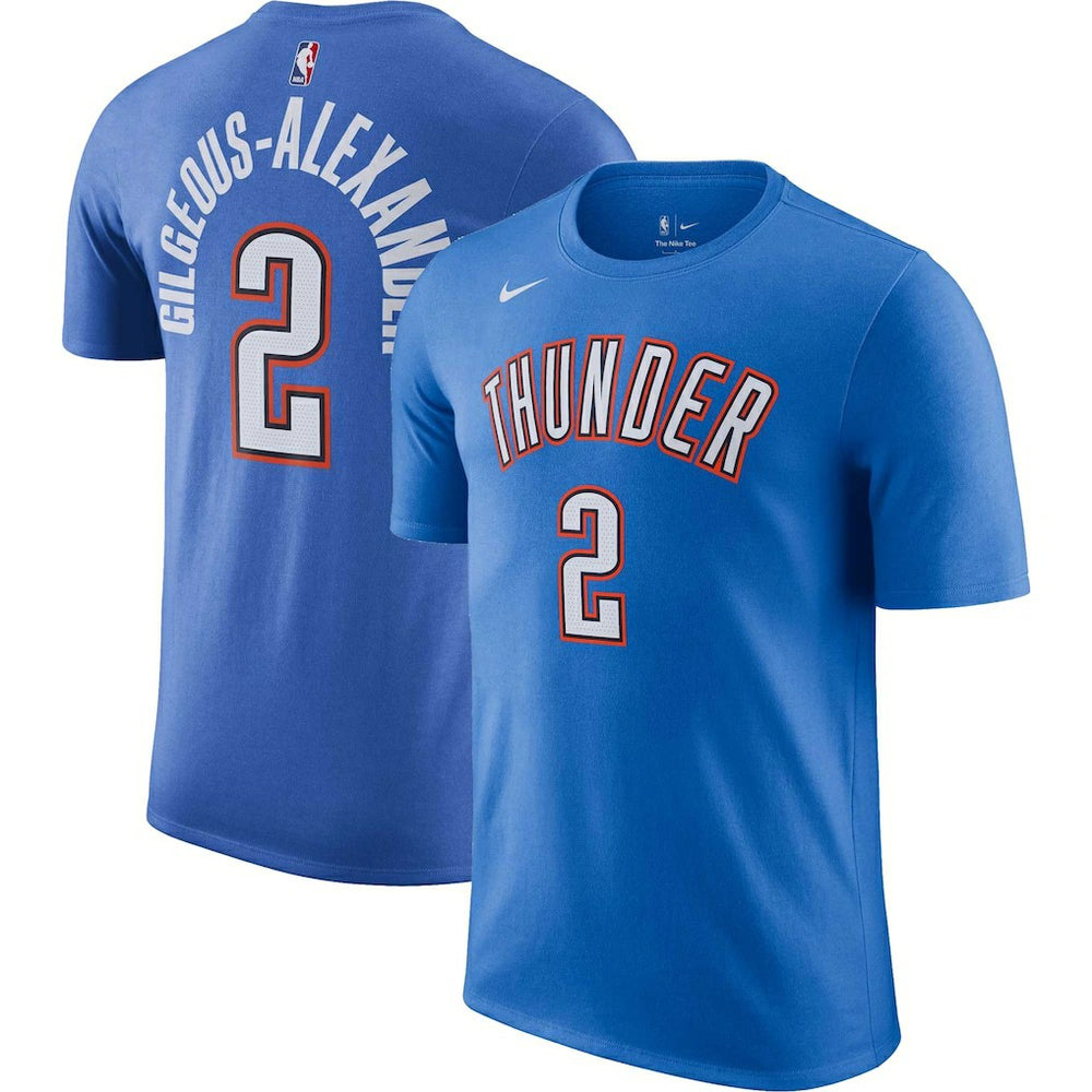 Blue Shai Gilgeous-Alexander Oklahoma City Thunder Icon 2022/23 Name & Number T-Shirt | NBA