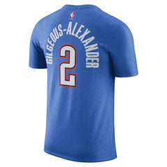 Blue Shai Gilgeous-Alexander Oklahoma City Thunder Icon 2022/23 Name & Number T-Shirt | NBA
