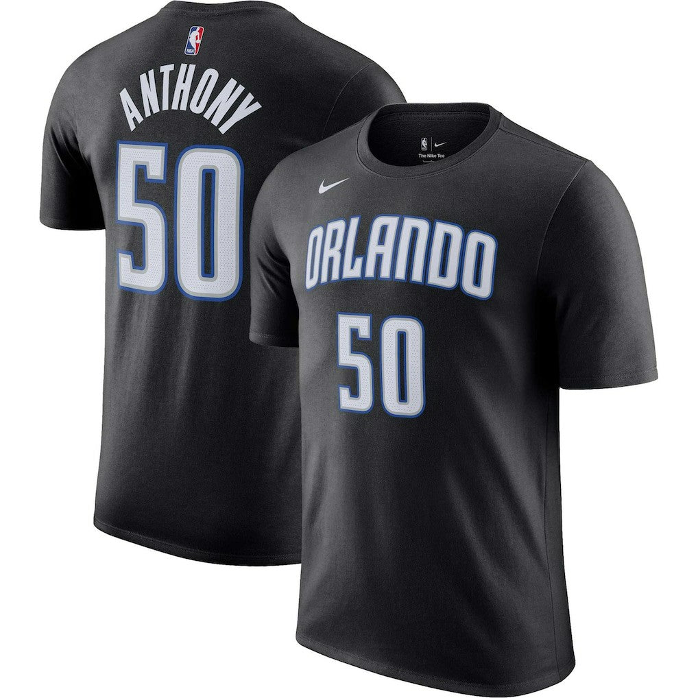 Black Cole Anthony Orlando Magic Icon 2022/23 Name & Number T-Shirt | NBA