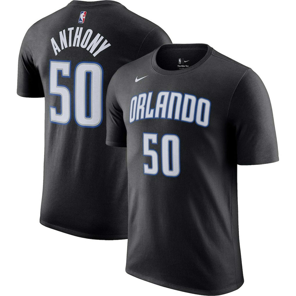 Black Cole Anthony Orlando Magic Icon 2022/23 Name & Number T-Shirt | NBA