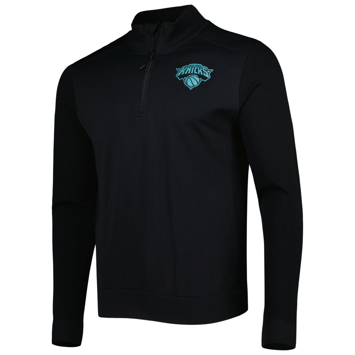 Black New York Knicks Levelwear Nano Engineered Knit Fabric Quarter-Zip Jacket | NBA