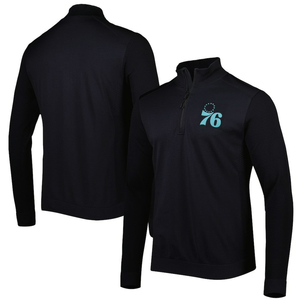 Black Philadelphia 76ers Levelwear Nano Engineered Knit Fabric Quarter-Zip Jacket | NBA
