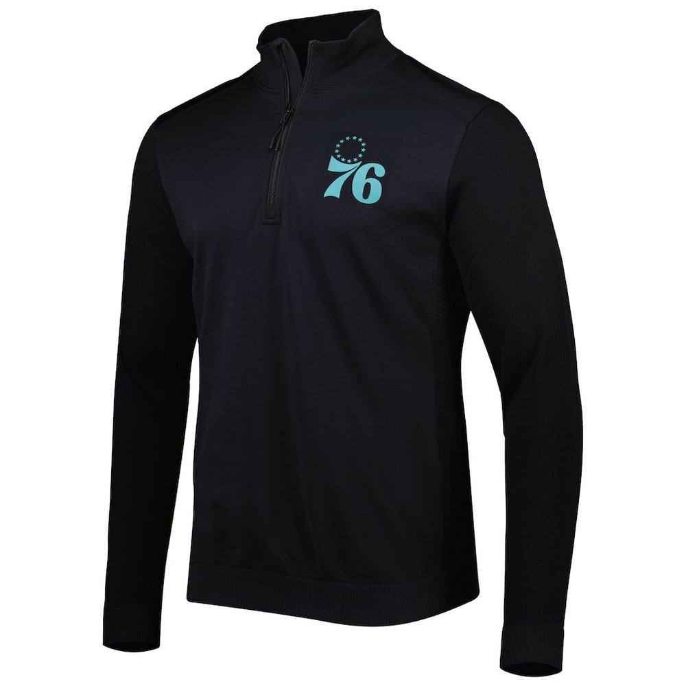 Black Philadelphia 76ers Levelwear Nano Engineered Knit Fabric Quarter-Zip Jacket | NBA