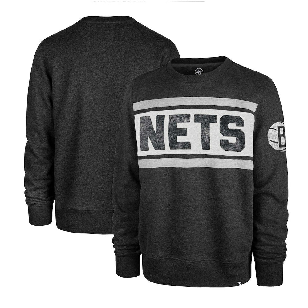 Heather Black Brooklyn Nets '47 Tribeca Emerson Pullover Sweatshirt | NBA