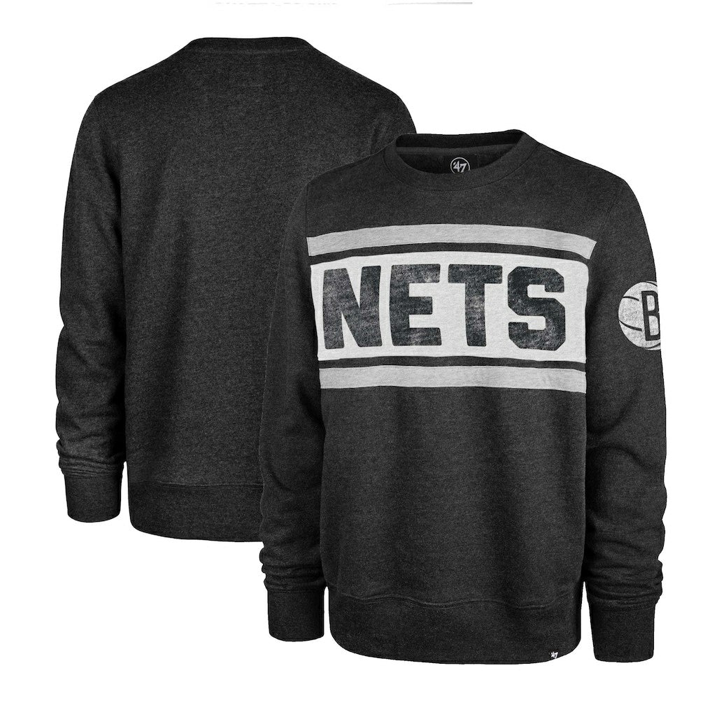 Heather Black Brooklyn Nets '47 Tribeca Emerson Pullover Sweatshirt | NBA