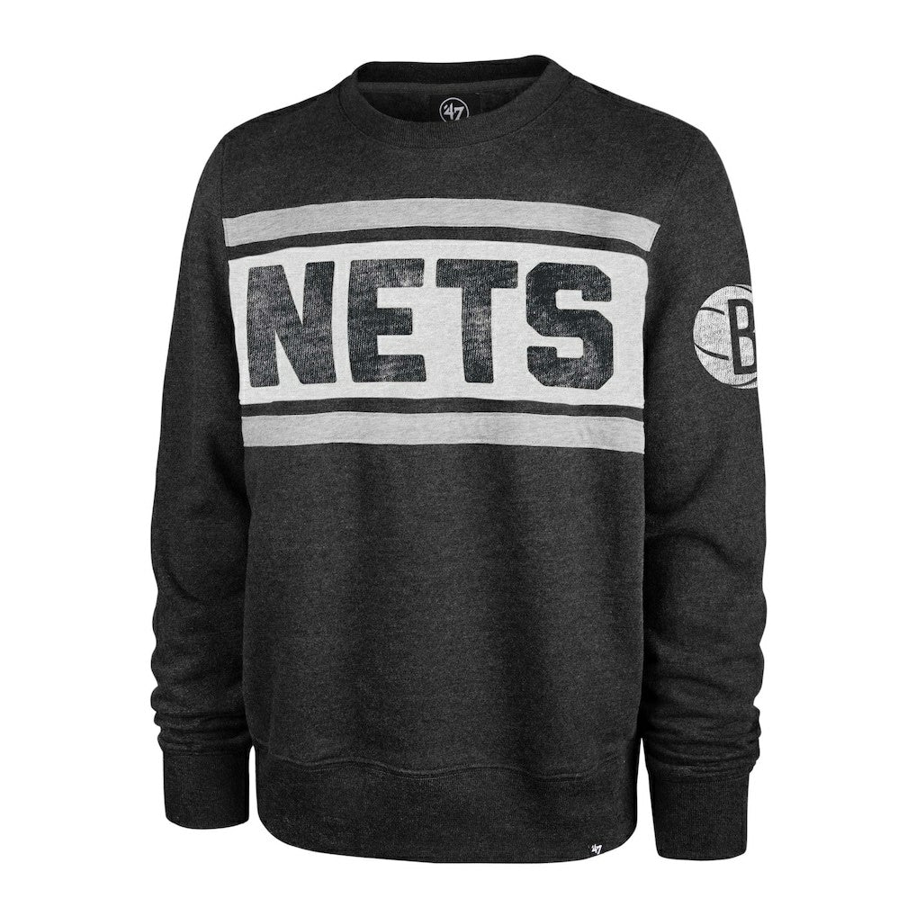 Heather Black Brooklyn Nets '47 Tribeca Emerson Pullover Sweatshirt | NBA