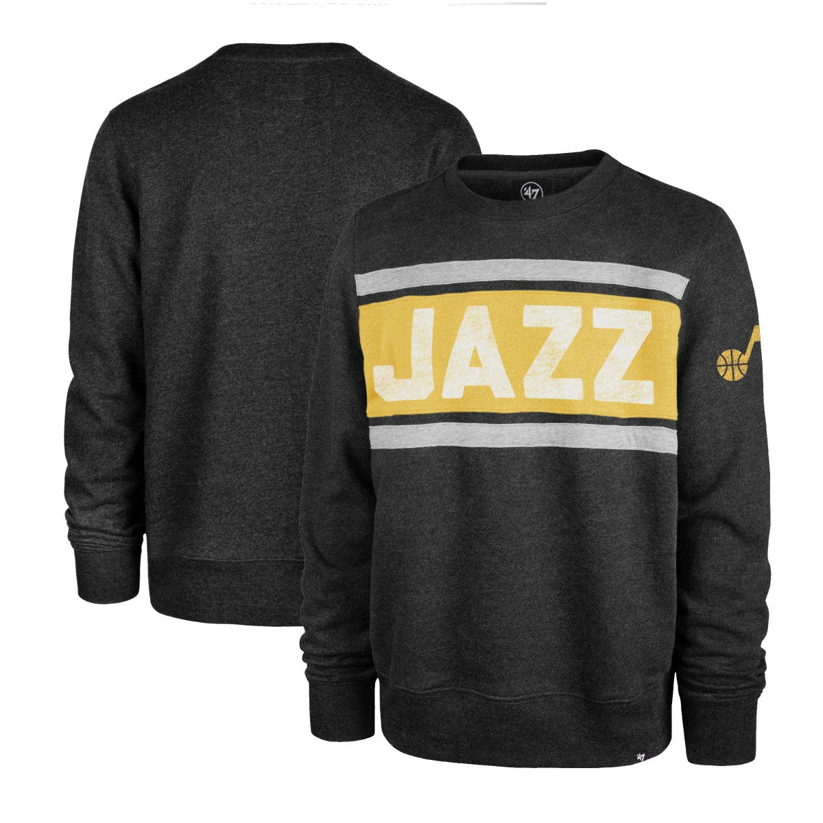 Heather Black Utah Jazz '47 Tribeca Emerson Pullover Sweatshirt | NBA