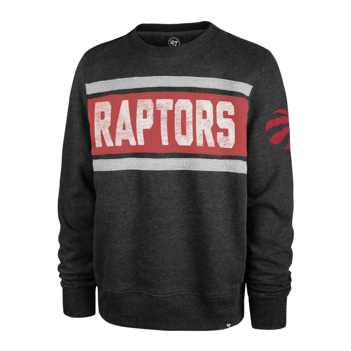 Heather Black Toronto Raptors '47 Tribeca Emerson Pullover Sweatshirt | NBA