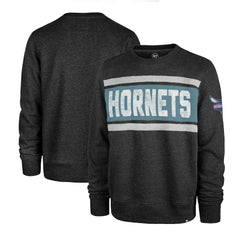 Heather Black Charlotte Hornets '47 Tribeca Emerson Pullover Sweatshirt | NBA