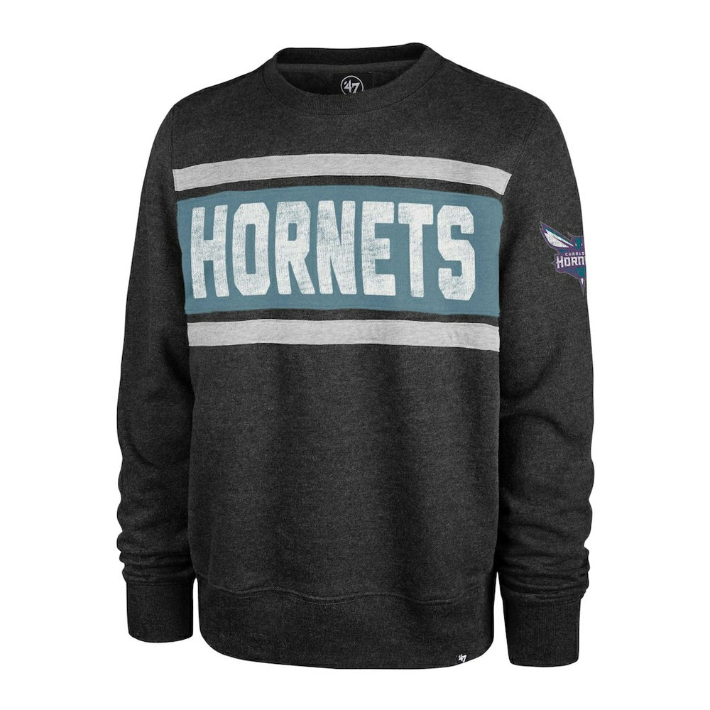Heather Black Charlotte Hornets '47 Tribeca Emerson Pullover Sweatshirt | NBA